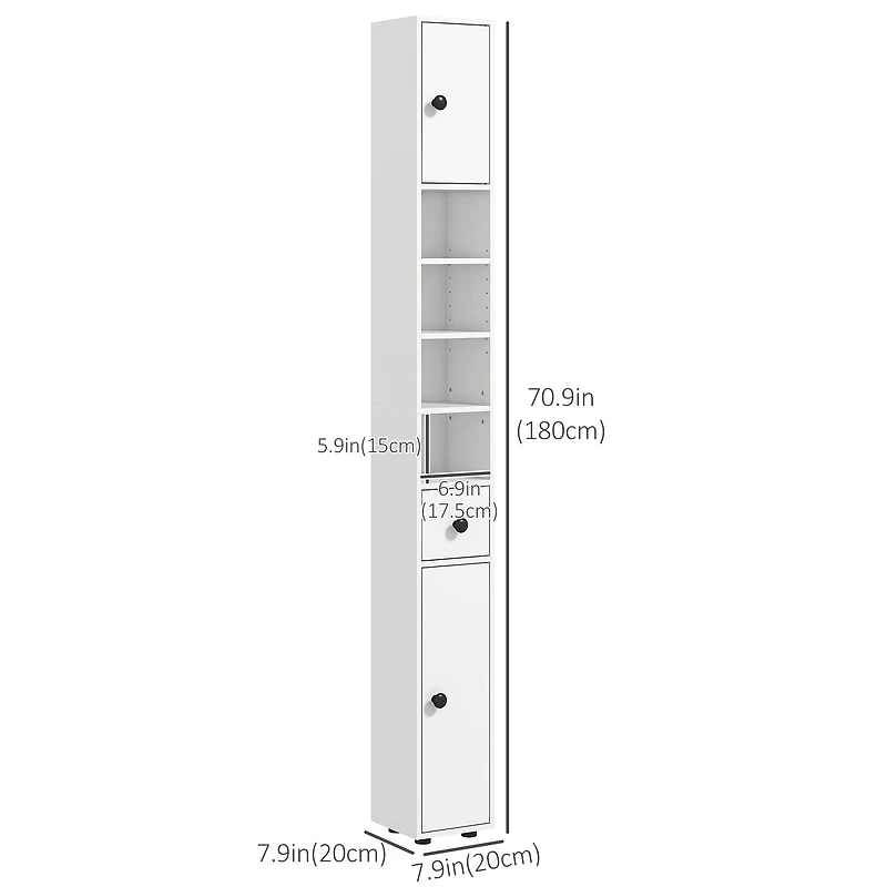 71" Tall Bathroom Storage Cabinet