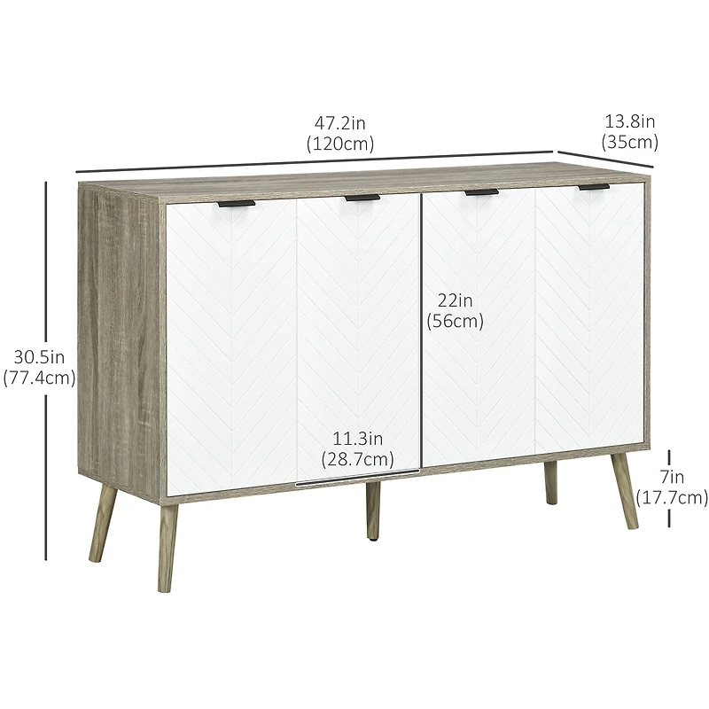 Modern Buffet with Adjustable Shelves