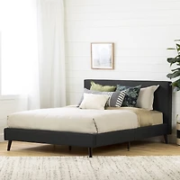 Gravity Queen Modern Upholstered Platform Bed and Headboard