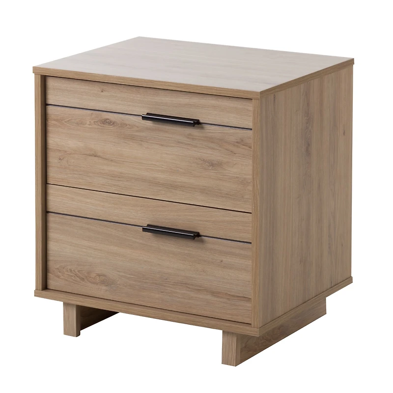 Fynn 2-Drawer Nightstand in Rustic Oak by South Shore Furniture