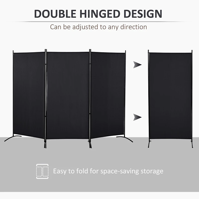 6' 3 Panel Room Divider