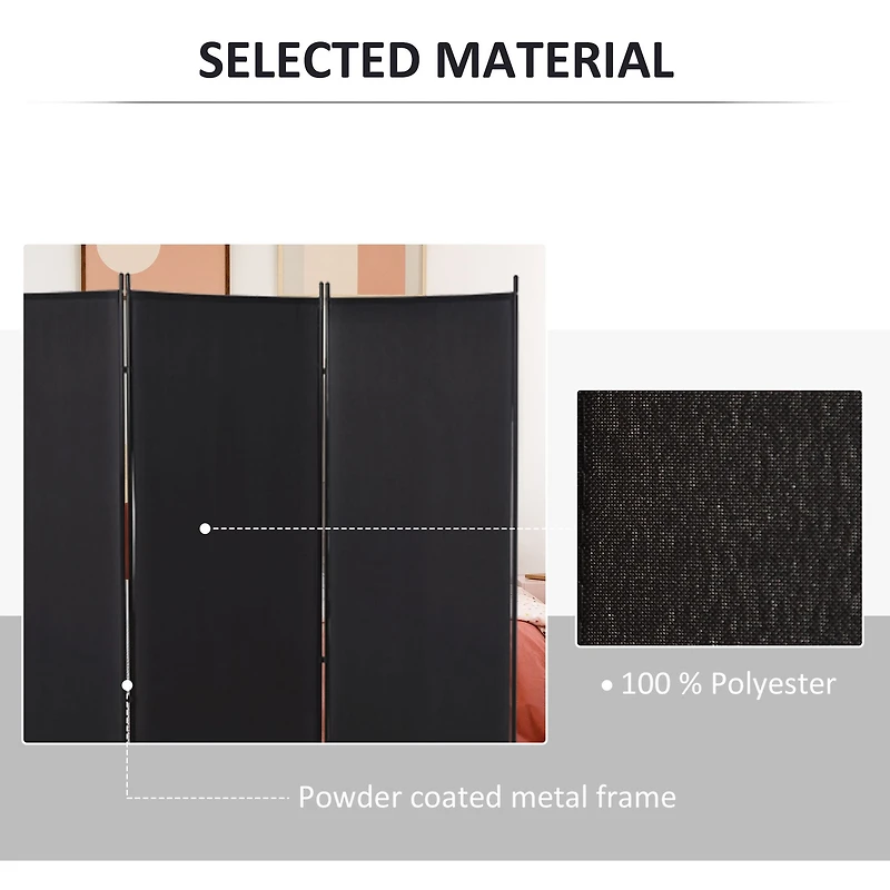 6' 3 Panel Room Divider