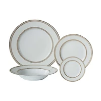 Majesty Gold 24-Piece Bone China Dinnerware Set by Brilliant