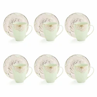Ensemble de tasses et soucoupes Rose 12 pièces par Brilliant