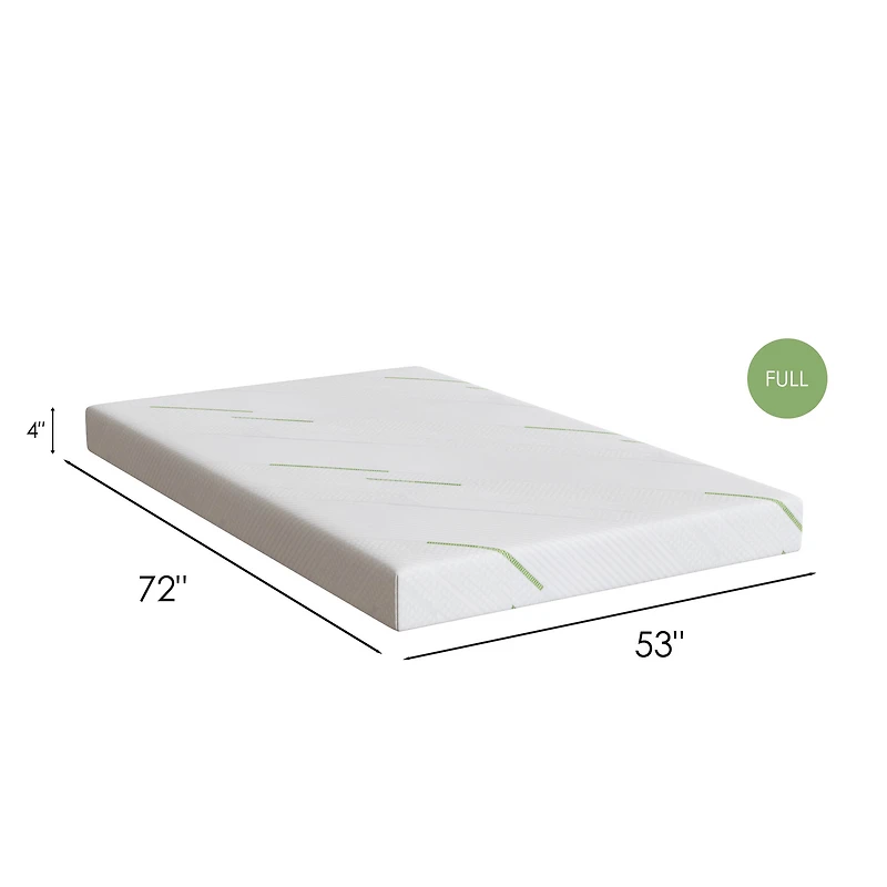 Matelas de canapé en mousse mémoire gel, 4 po - blanc