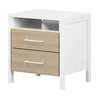 Munich 2-Drawer Nightstand White and Soft Elm by South Shore Furniture