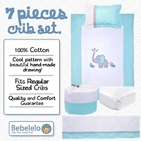 7-Piece Elephant Polka Dot Bedding Set