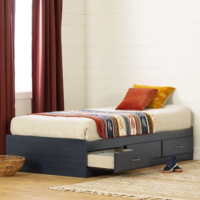 Ulysses Twin Mates Platform Storage Bed with 3 Drawers