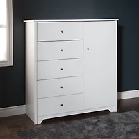 Venus Door Chest with 5 Drawers Pure White