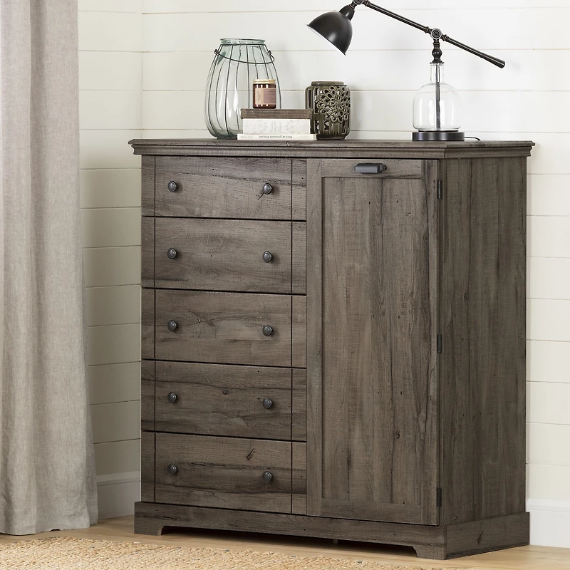 Avilla Door Chest With 5 Drawers