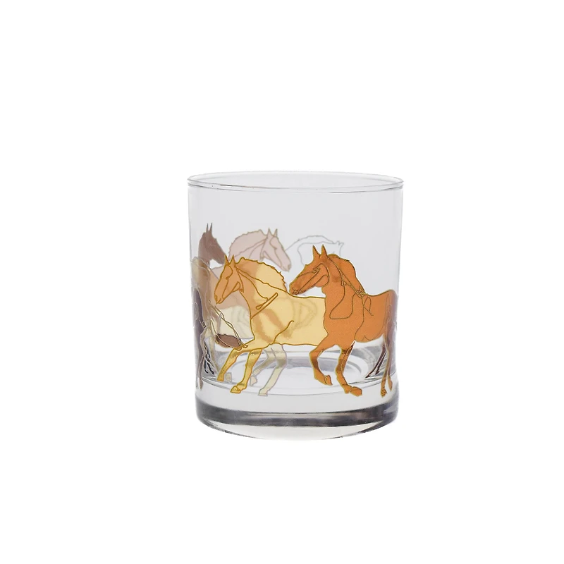 Stallions Line Art Verres à eau, ensemble de 6 - 10,25 oz