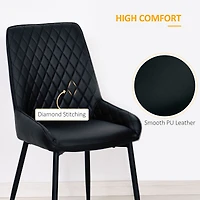 2-Piece PU Leather Dining Chair