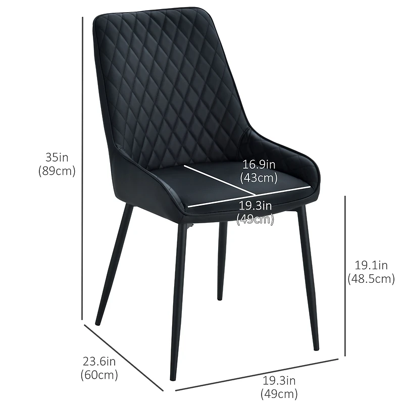 2-Piece PU Leather Dining Chair