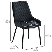 2-Piece PU Leather Dining Chair