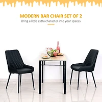 2-Piece PU Leather Dining Chair