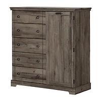 Avilla Door Chest With 5 Drawers