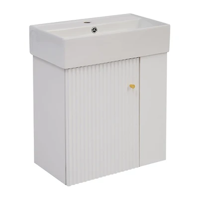 Meuble-lavabo suspendu avec lavabo en céramique – 21,6 po