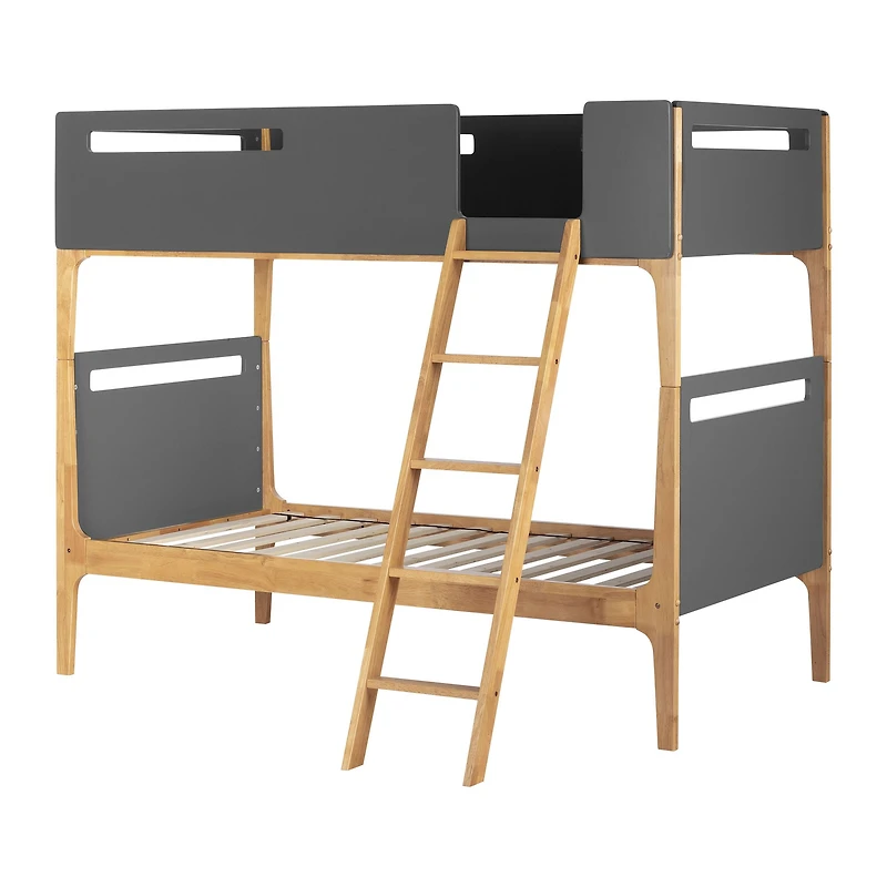 Bebble Twin Modern Bunk Bed Natural and Grey by South Shore Furniture