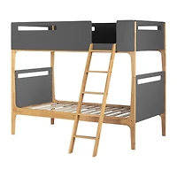 Bebble Twin Modern Bunk Bed Natural and Grey by South Shore Furniture