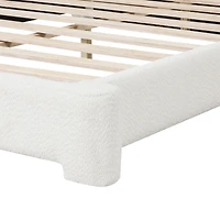 Lit rembourré en bouclé blanc confortable – grand format (King)