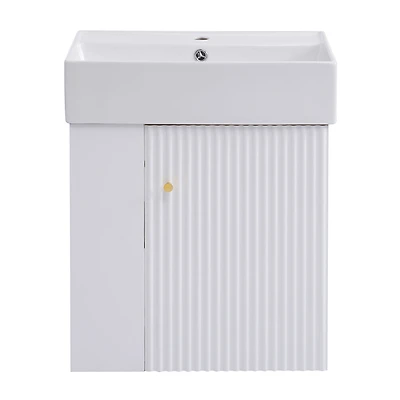 Meuble-lavabo suspendu avec lavabo en céramique – 21,6 po