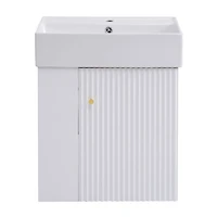 Meuble-lavabo suspendu avec lavabo en céramique – 21,6 po