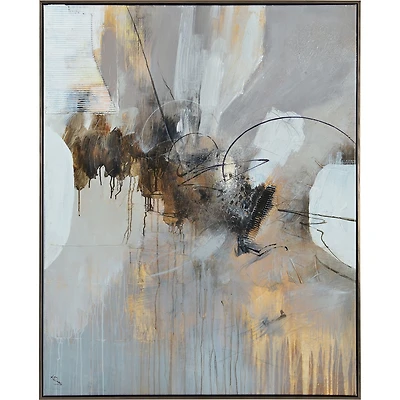 Art mural gris et argent Keys sur toile