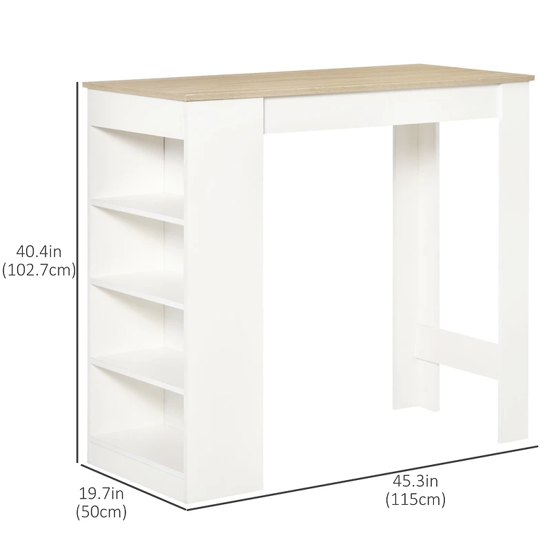Bar Table with 4 Storage Shelves