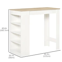 Bar Table with 4 Storage Shelves