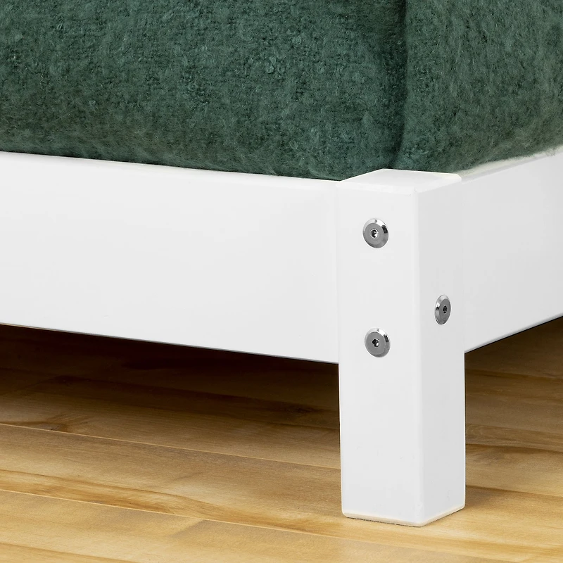 Sweedi Twin Solid Wood Bed with Headboard in Pure White by South Shore Furniture