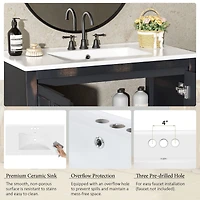 Espresso Bathroom Vanity with Ceramic Sink - 36"
