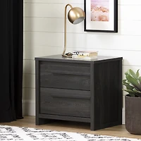 Tao 2-Drawer Nightstand in Grey Oak by South Shore Furniture