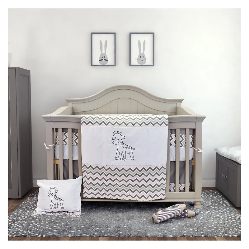 7-Piece Bedding Set - Zigzag Giraffe