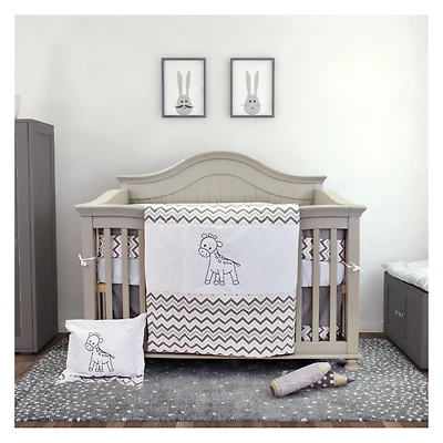 7-Piece Bedding Set - Zigzag Giraffe