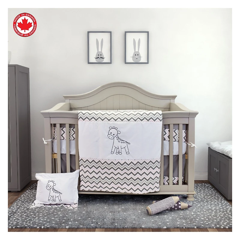7-Piece Bedding Set - Zigzag Giraffe