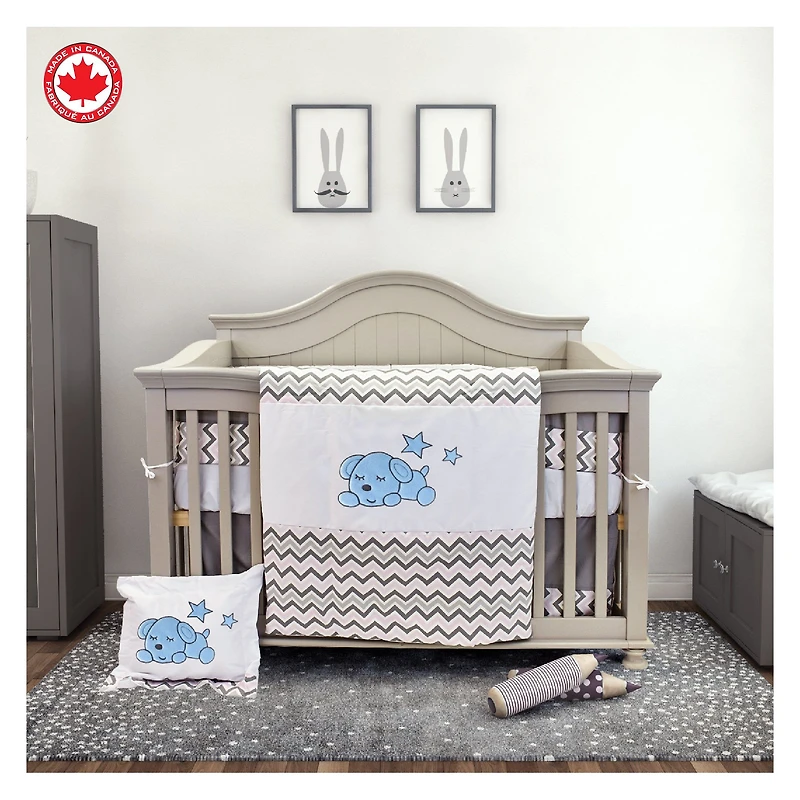 7-Piece Bedding Set Sleepy Puppy - Blue