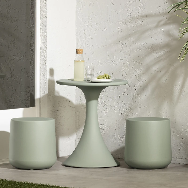 Dalya Table and Stools Bistro Set Sage Green by South Shore Furniture