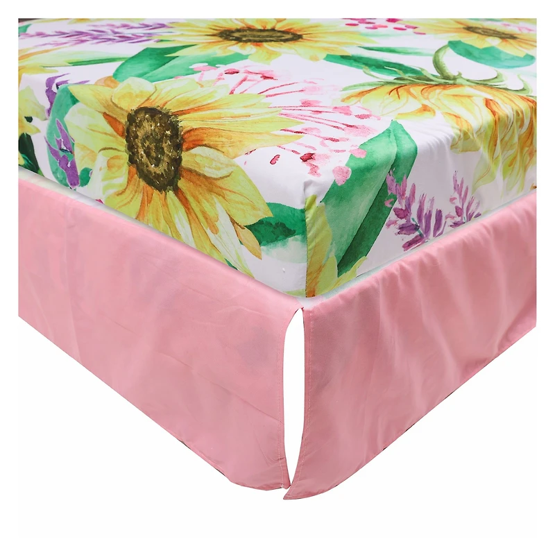 5-Piece Newborn Crib Bedding Set - Elephant & Sunflowers