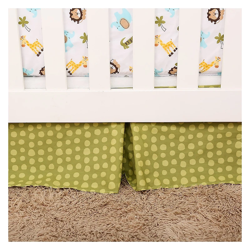 4-Piece Crib Bedding Set - Lion, Trees, Elephant