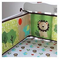 4-Piece Crib Bedding Set - Lion, Trees, Elephant