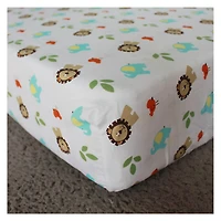 4-Piece Crib Bedding Set - Lion, Trees, Elephant