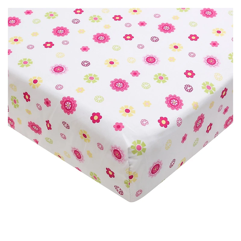 4-Piece Newborn Crib Bedding Set - Pink Giraffe