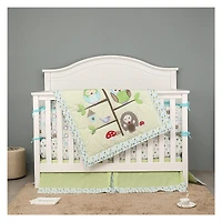 4-Piece Crib Bedding Set - Green Owls