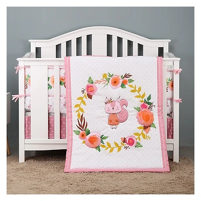 5-Piece Newborn Crib Bedding Set - Squirrel