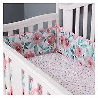 Ensemble de literie pour lit de bébé nouveau-né 5 pièces - Cygne et fleurs