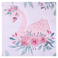 5-Piece Newborn Crib Bedding Set - Swan & Flowers