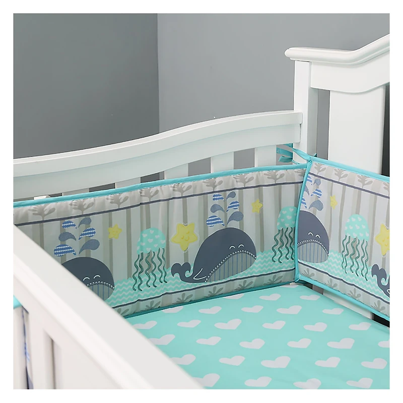 Ensemble de literie pour lit de bébé 5 pièces - Animaux de l’océan