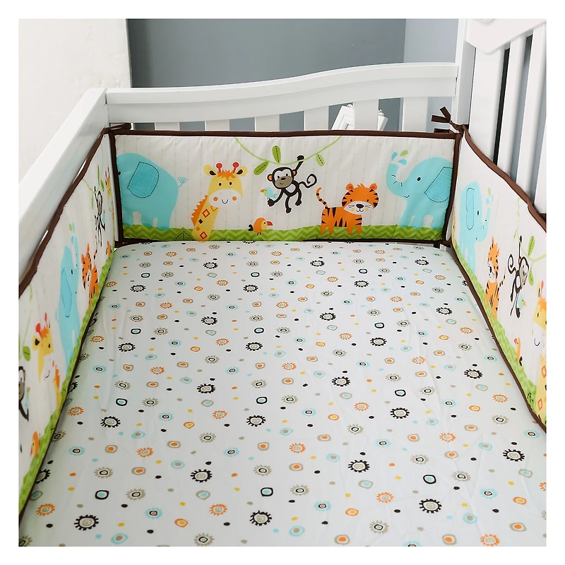 4-Piece Crib Bedding Set - Jungle Adventure