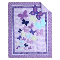 Ensemble de literie pour lit de bébé 4 pièces - Papillons violets