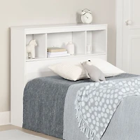 Spark Bookcase Headboard with Storage - White